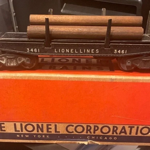 Lionel 3461 OPERATING LUMBER CAR WITH LOAD AND TRAY # 205395747177
